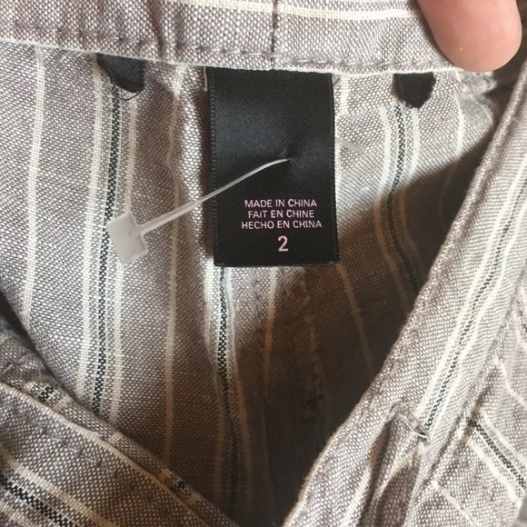 NWOT Victoria’s Secret Beach Linen Pants Size 2 Gray Stripes - Picture 2 of 8